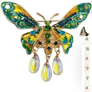 New! Aratta Silent Journey“Magical Butterfly” Rhinestone Brooch Pin